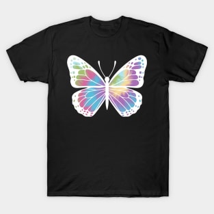 White Butterfly Tie Dye Pattern T-Shirt